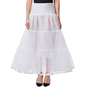 Grace Karin Girls White Ankle Length Crinoline Underskirts Size 8-9 Y
